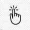 Click finger hand press or push vector icon on transparent background